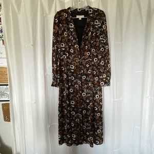 Michael Kors Floral Button Down Midi Dress